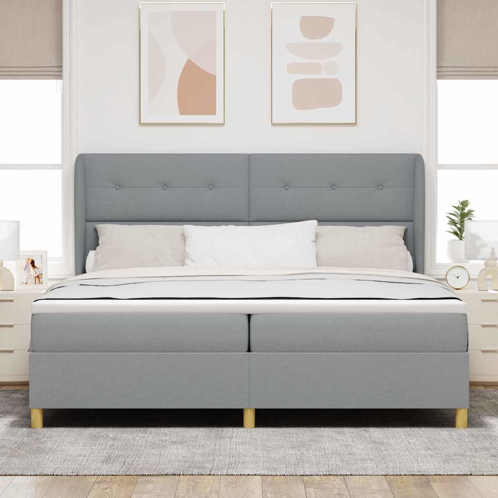 Lit à ressorts avec matelas gris foncé 90x190 cm Gris clair