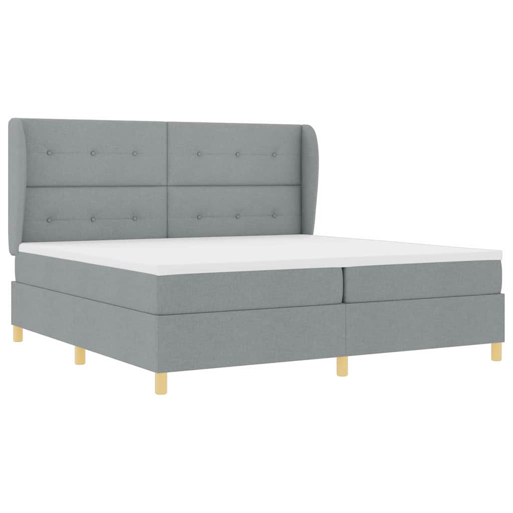 Lit à ressorts avec matelas gris foncé 90x190 cm Gris clair