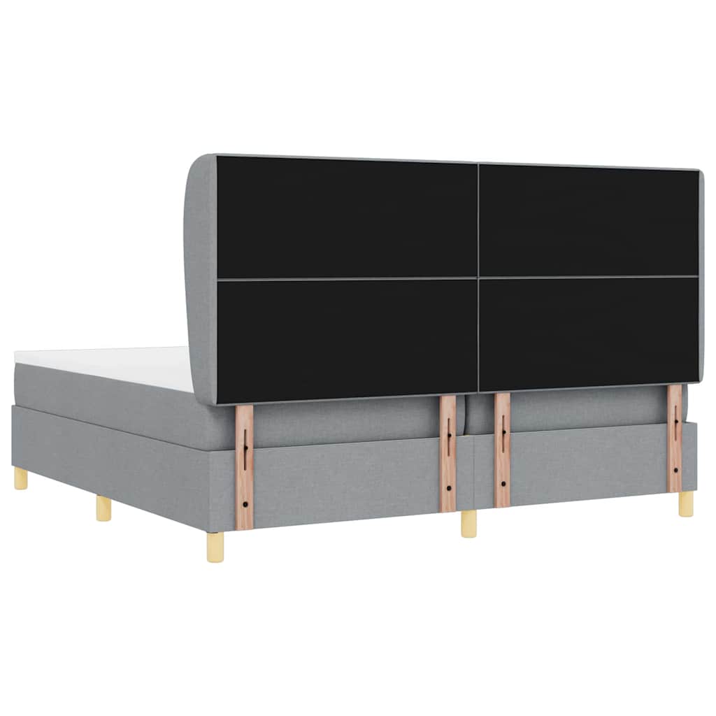 Lit à ressorts avec matelas gris foncé 90x190 cm Gris clair