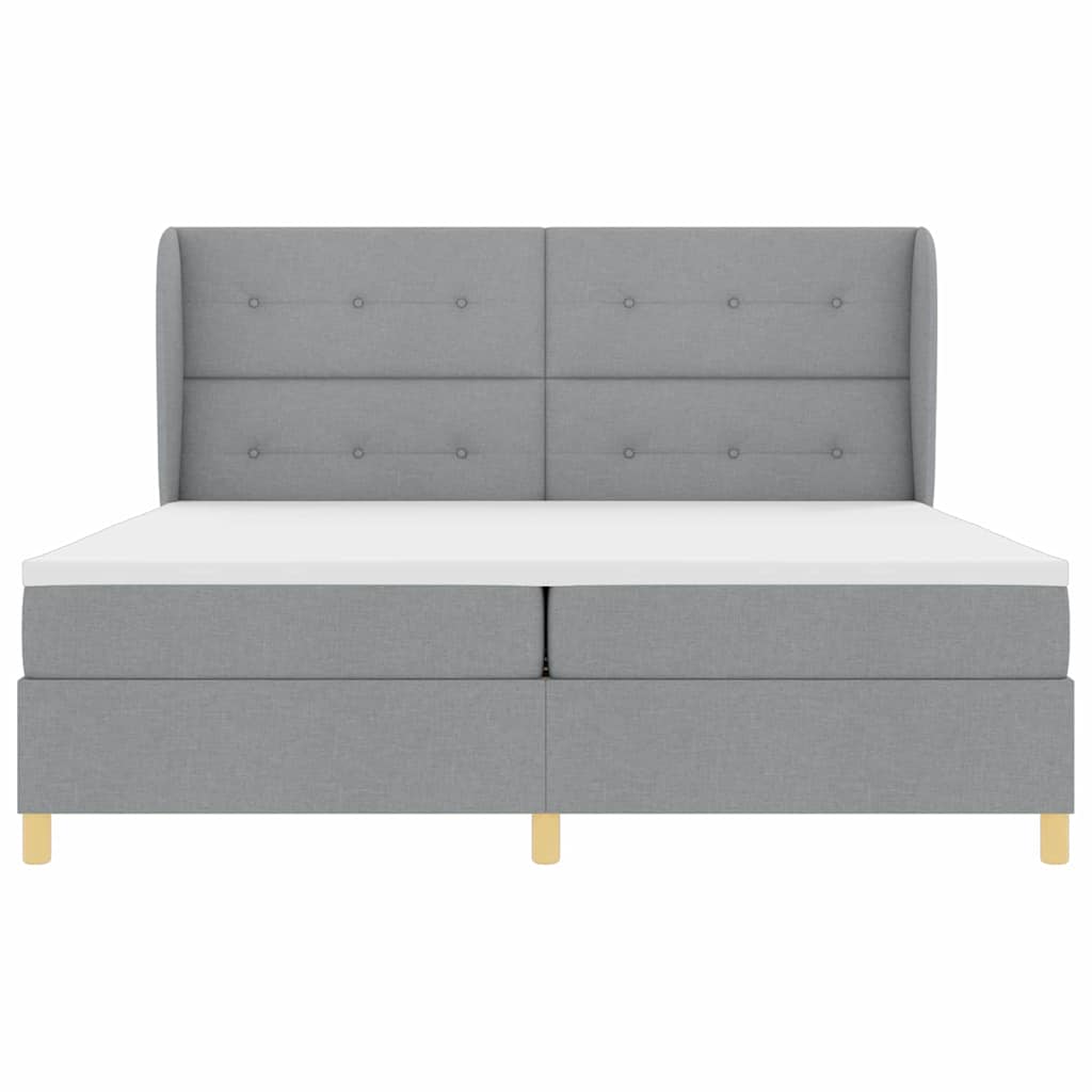 Lit à ressorts avec matelas gris foncé 90x190 cm Gris clair