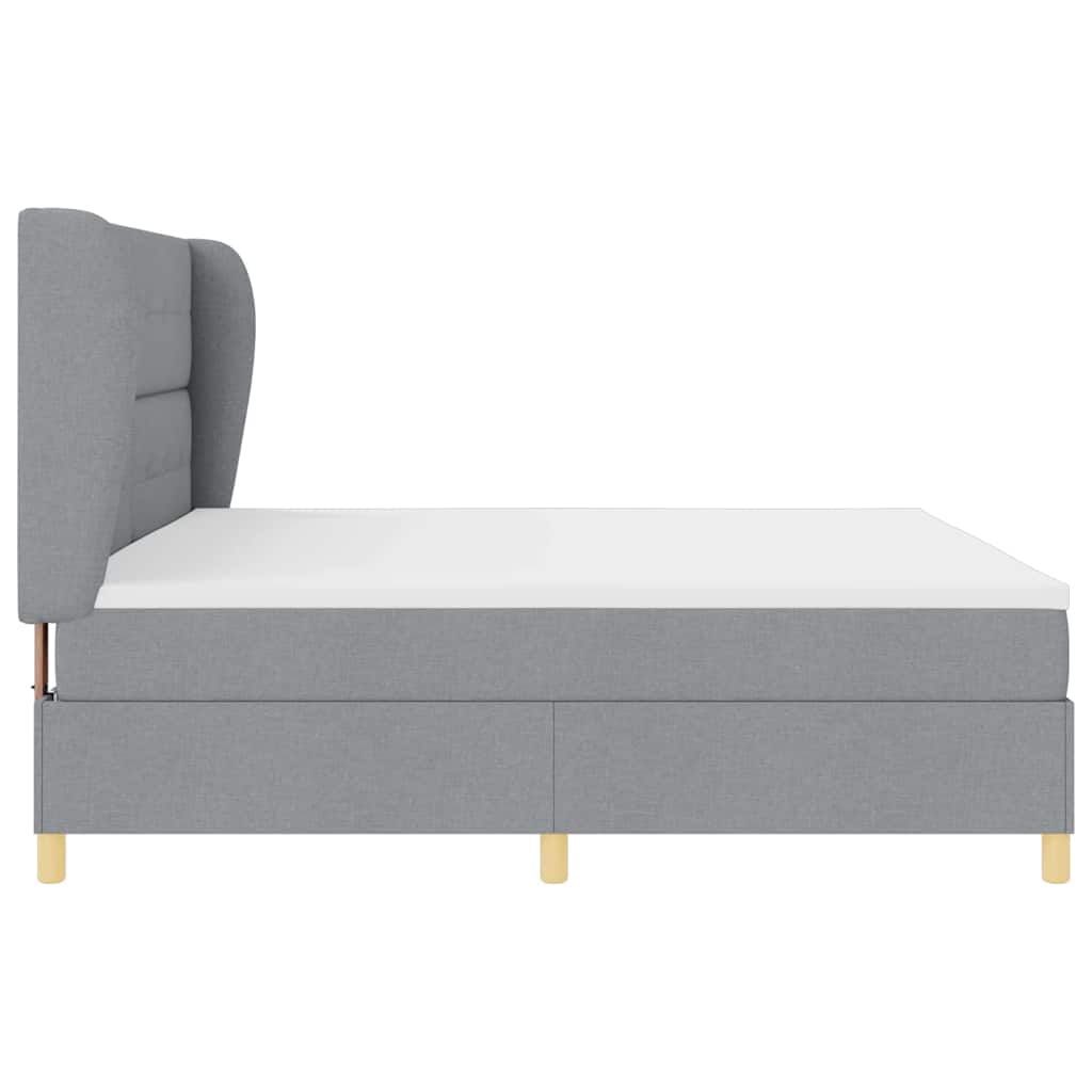 Lit à ressorts avec matelas gris foncé 90x190 cm Gris clair