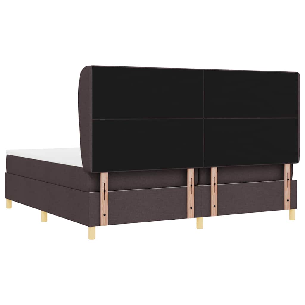 Lit à ressorts avec matelas gris foncé 90x190 cm Marron foncé - XIOS