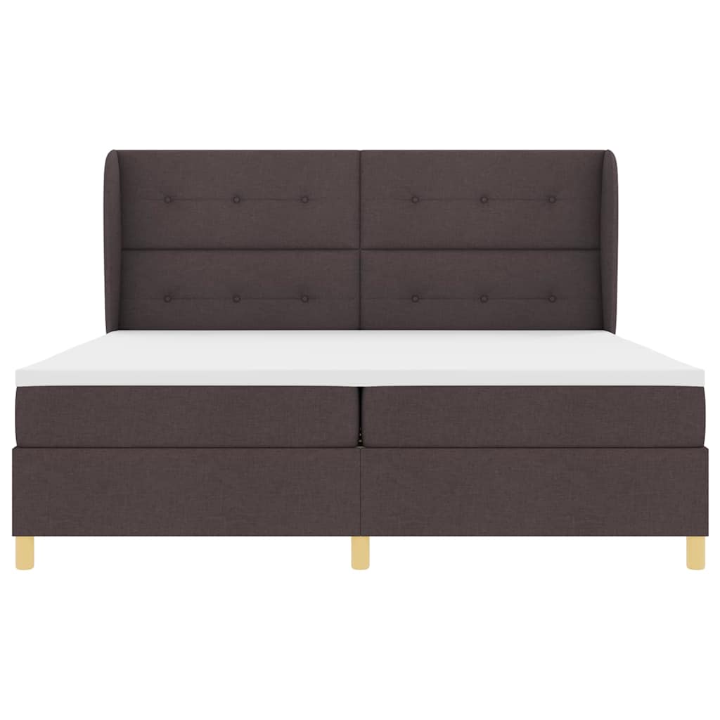 Lit à ressorts avec matelas gris foncé 90x190 cm Marron foncé - XIOS