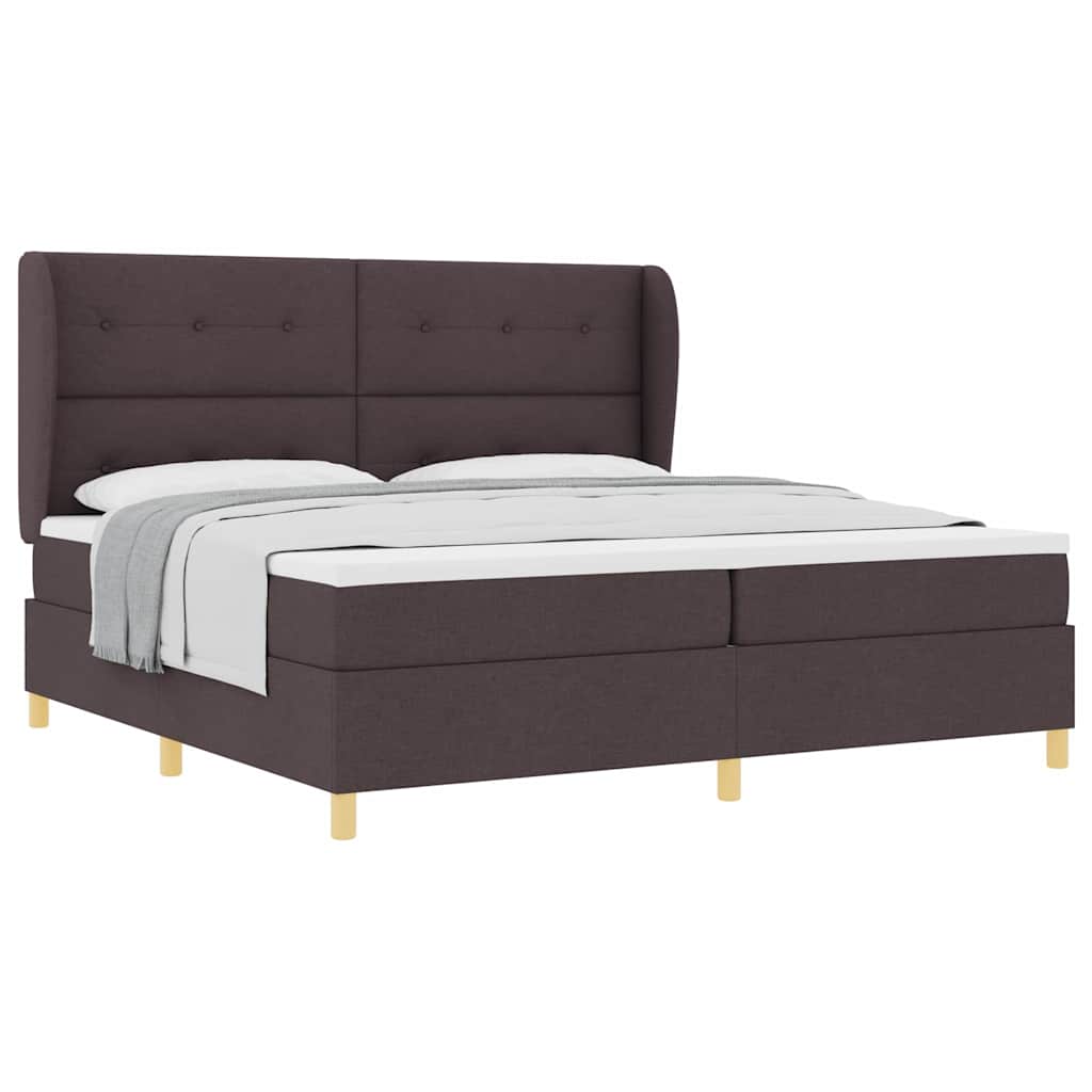 Lit à ressorts avec matelas gris foncé 90x190 cm Marron foncé - XIOS