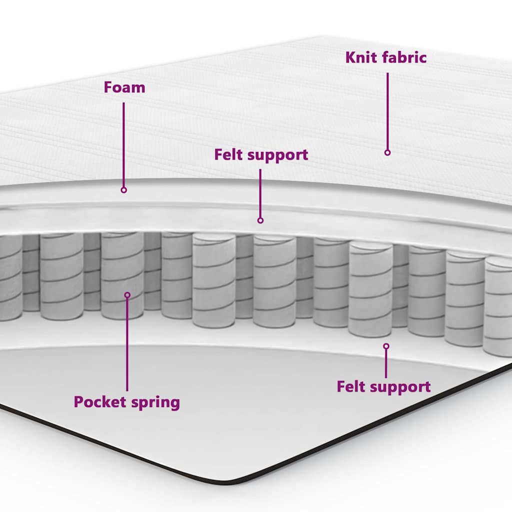 Lit à ressorts avec matelas gris foncé 90x190 cm Noir - XIOS