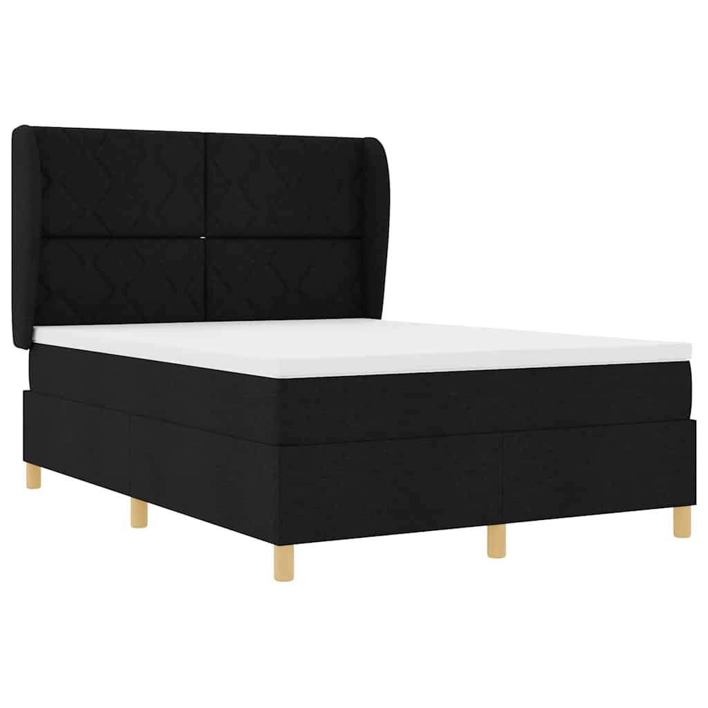 Lit à ressorts avec matelas gris foncé 90x190 cm Noir - XIOS