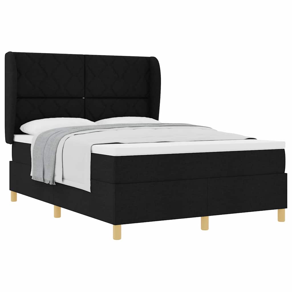 Lit à ressorts avec matelas gris foncé 90x190 cm Noir - XIOS