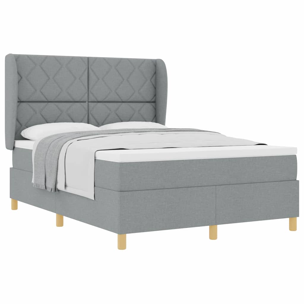 Lit à ressorts avec matelas gris foncé 90x190 cm Gris clair - XIOS
