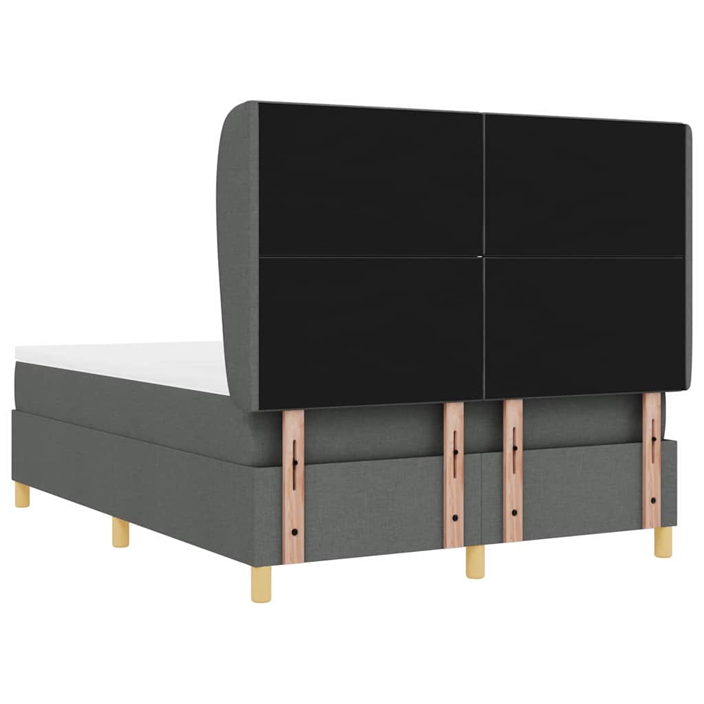 Lit à ressorts avec matelas gris foncé 90x190 cm Gris foncé