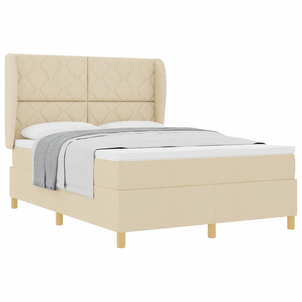 Lit à ressorts avec matelas gris foncé 90x190 cm Crème - XIOS