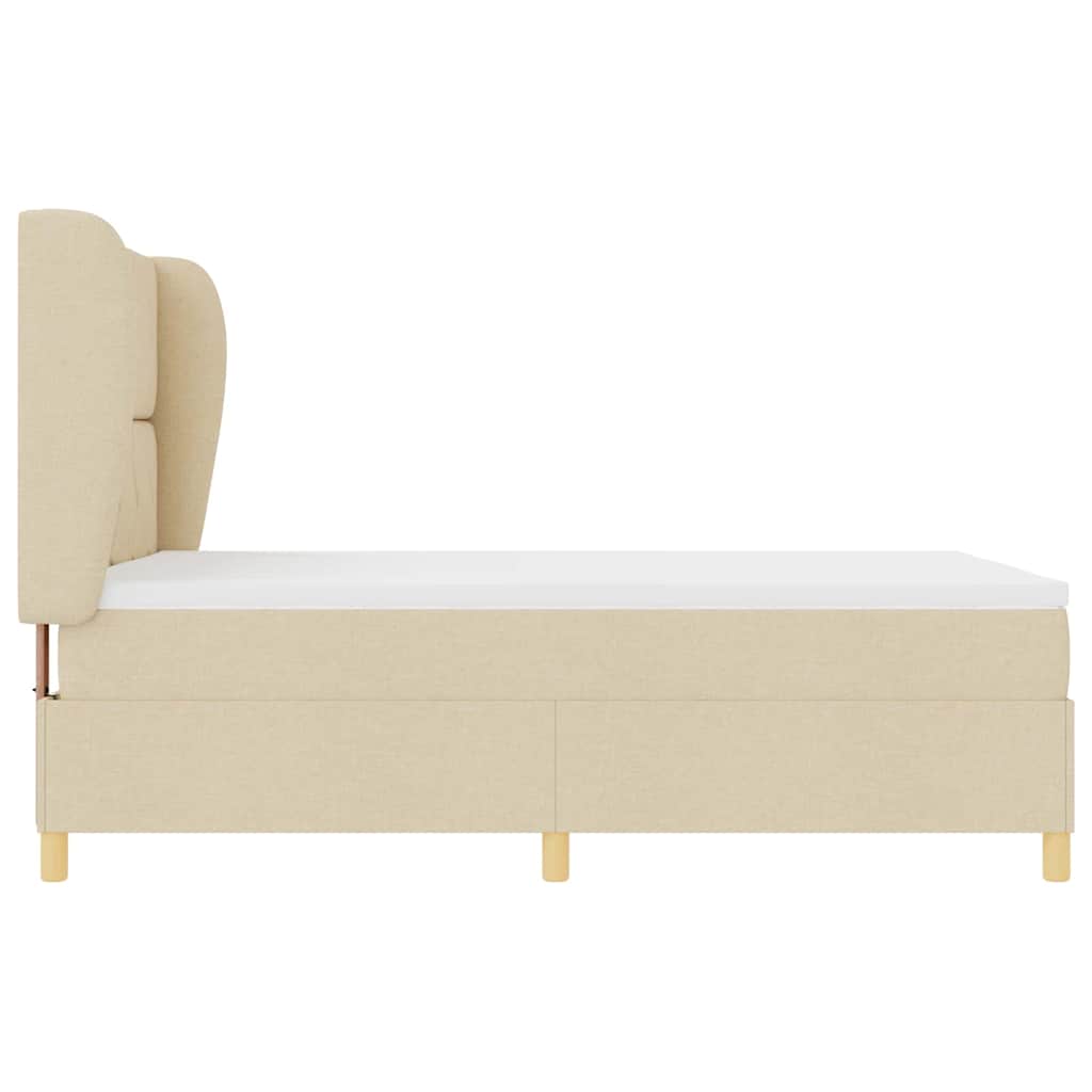 Lit à ressorts avec matelas gris foncé 90x190 cm Crème - XIOS