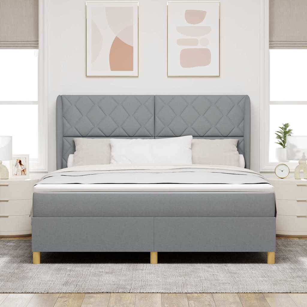 Lit à ressorts avec matelas gris foncé 90x190 cm Gris clair - XIOS