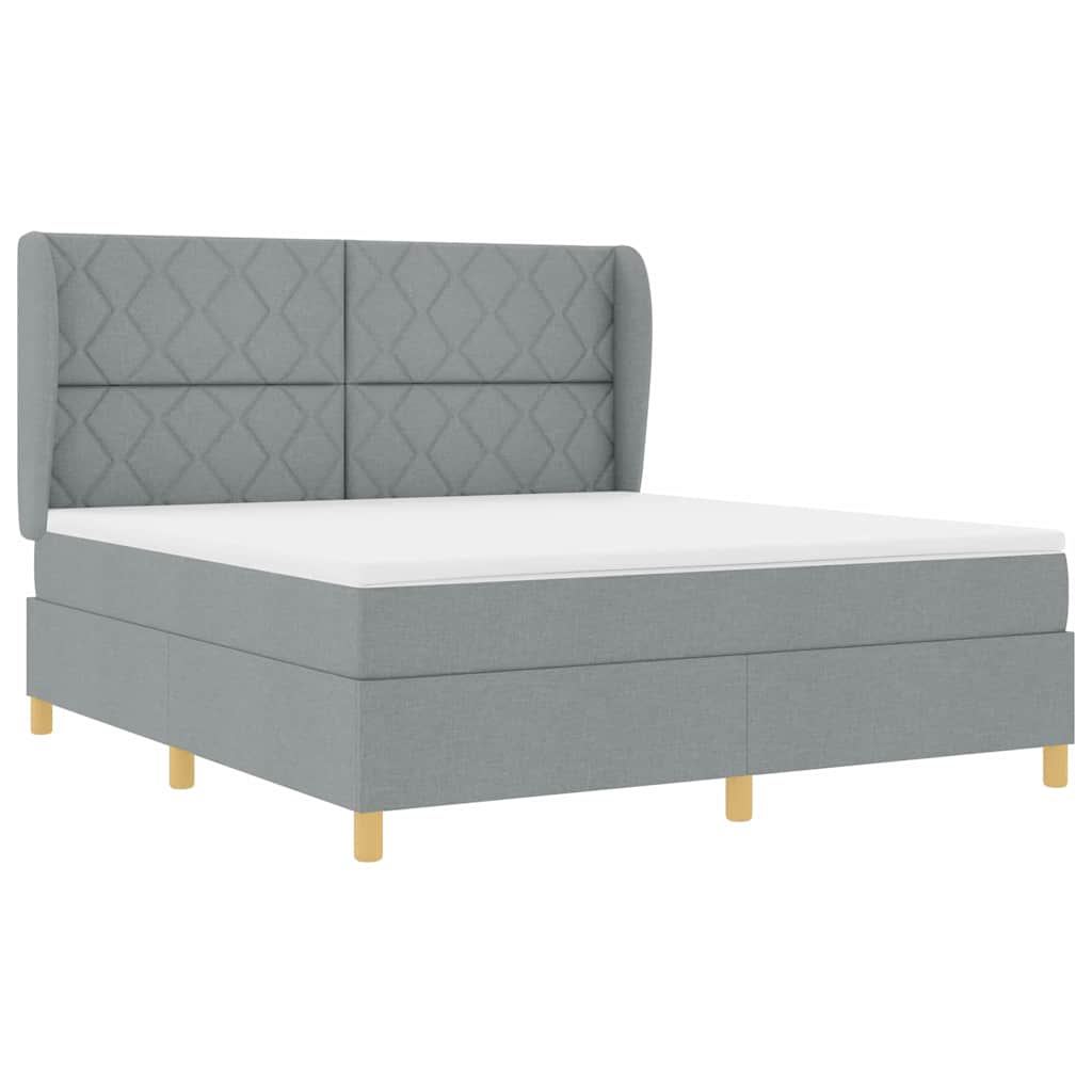 Lit à ressorts avec matelas gris foncé 90x190 cm Gris clair - XIOS