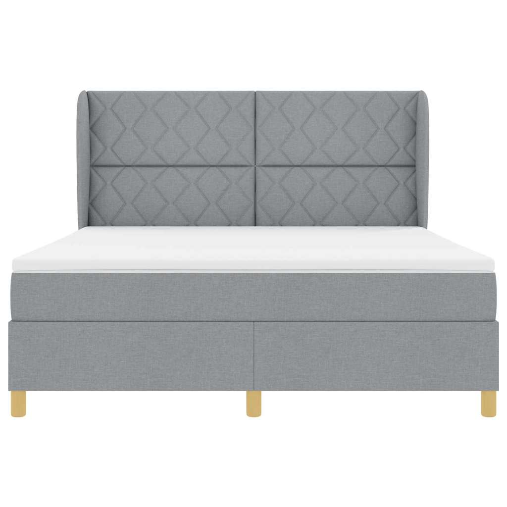 Lit à ressorts avec matelas gris foncé 90x190 cm Gris clair - XIOS