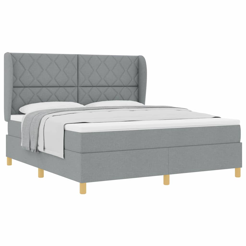 Lit à ressorts avec matelas gris foncé 90x190 cm Gris clair - XIOS