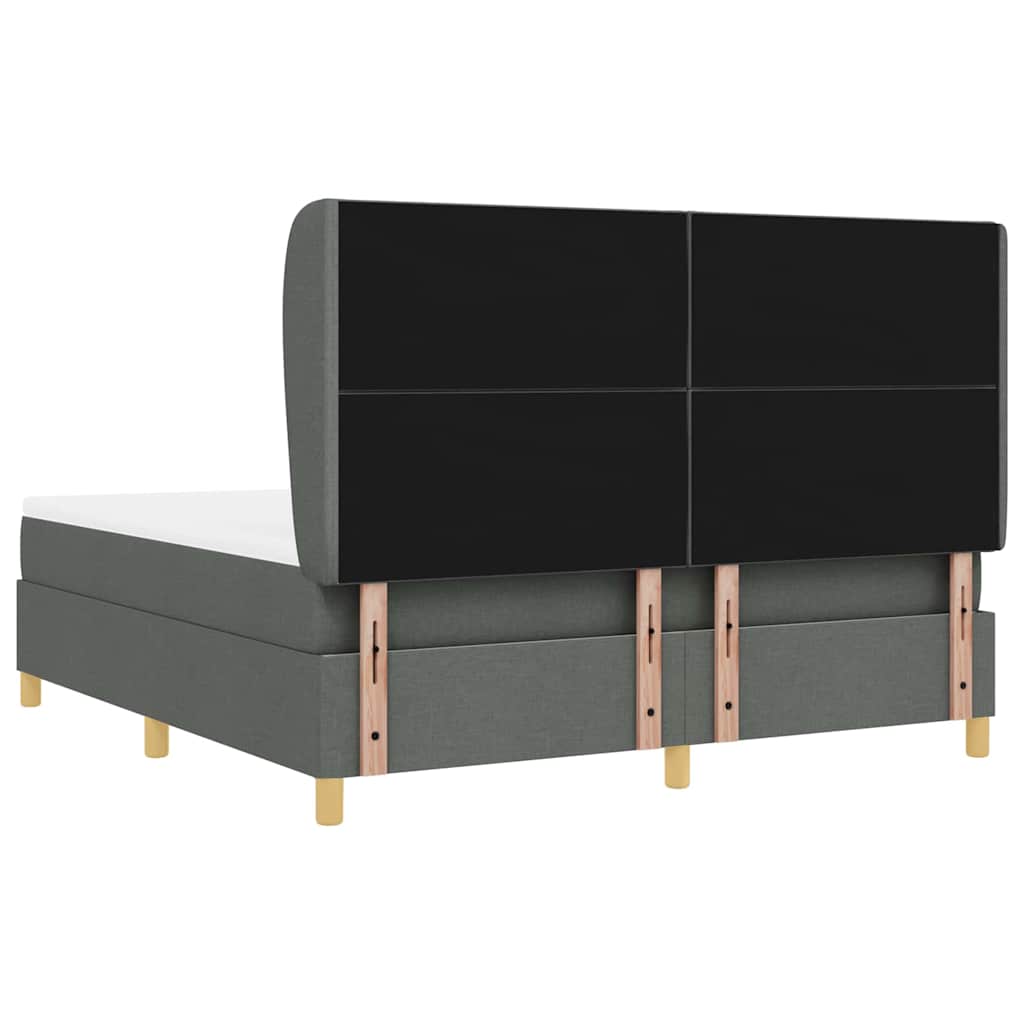Lit à ressorts avec matelas gris foncé 90x190 cm Gris foncé
