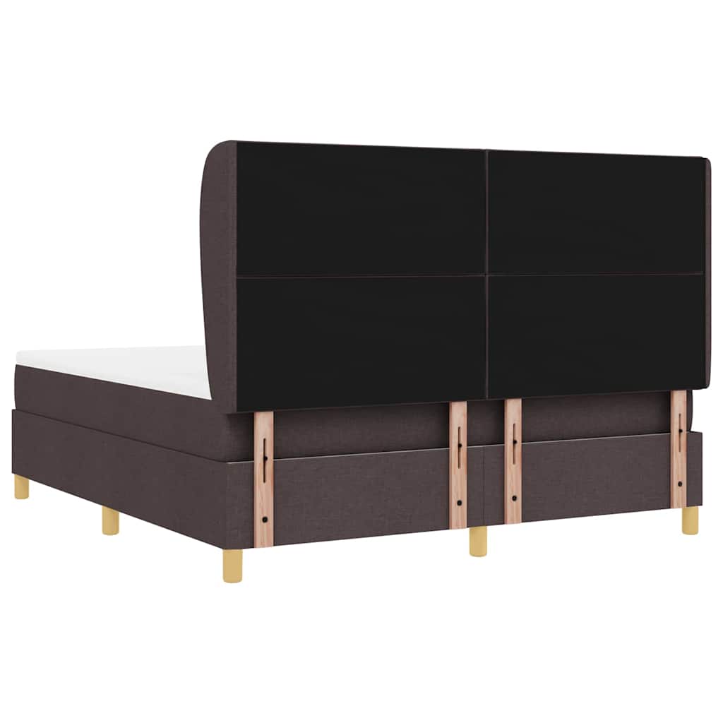Lit à ressorts avec matelas gris foncé 90x190 cm Marron foncé - XIOS
