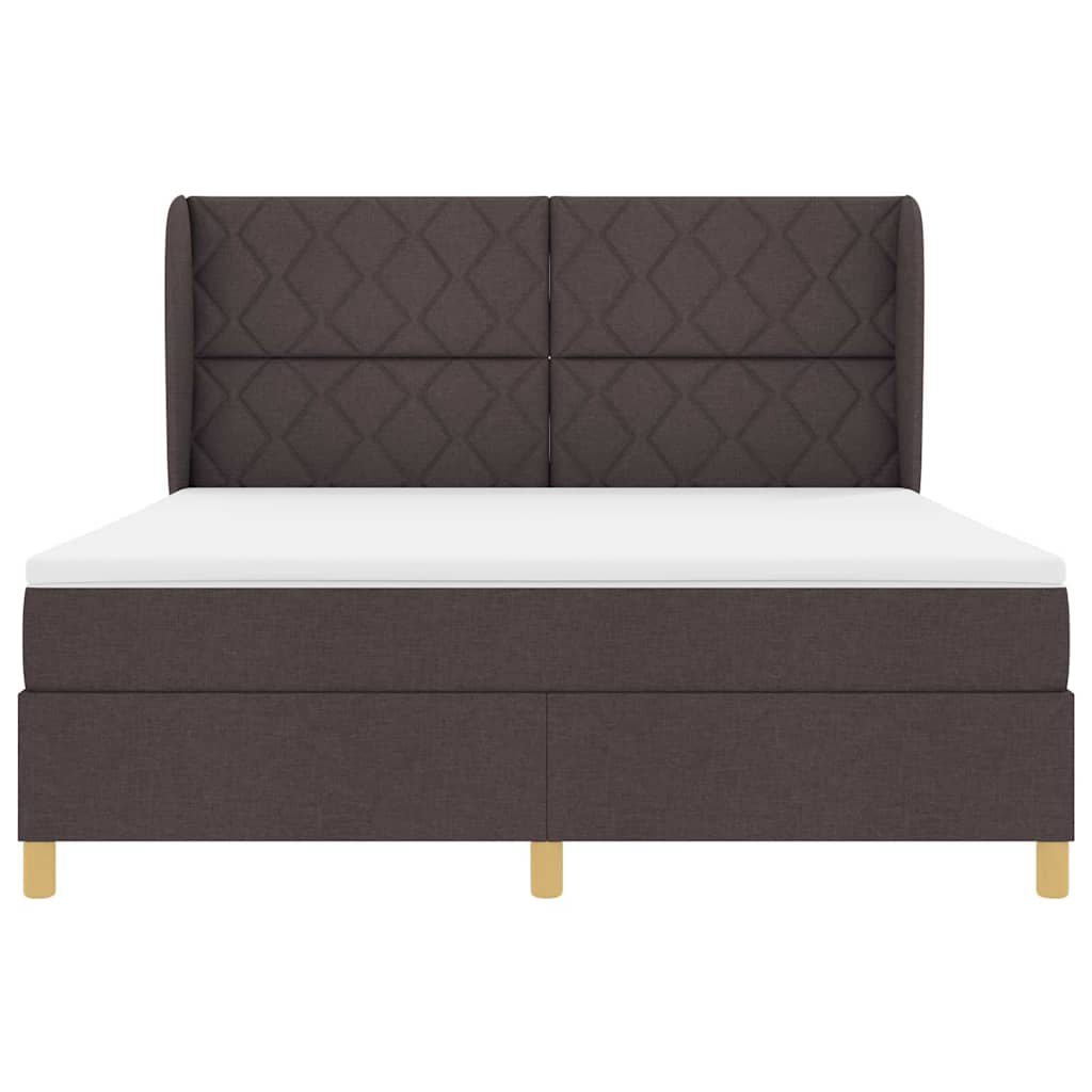 Lit à ressorts avec matelas gris foncé 90x190 cm Marron foncé - XIOS