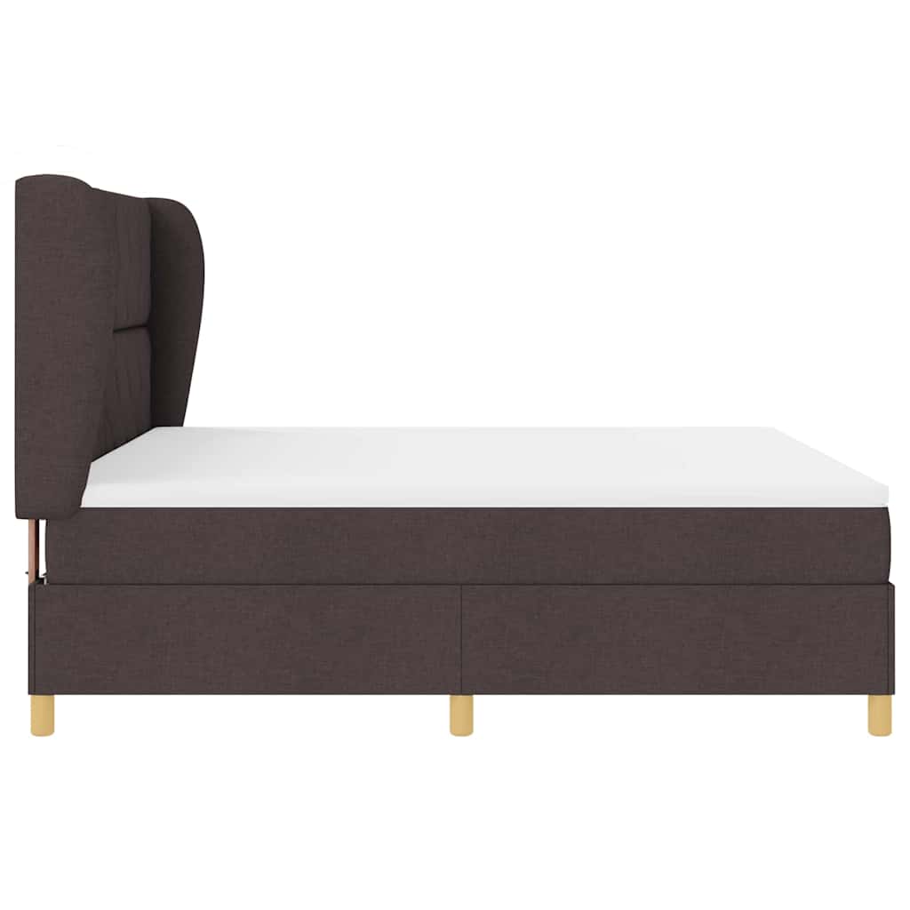 Lit à ressorts avec matelas gris foncé 90x190 cm Marron foncé - XIOS