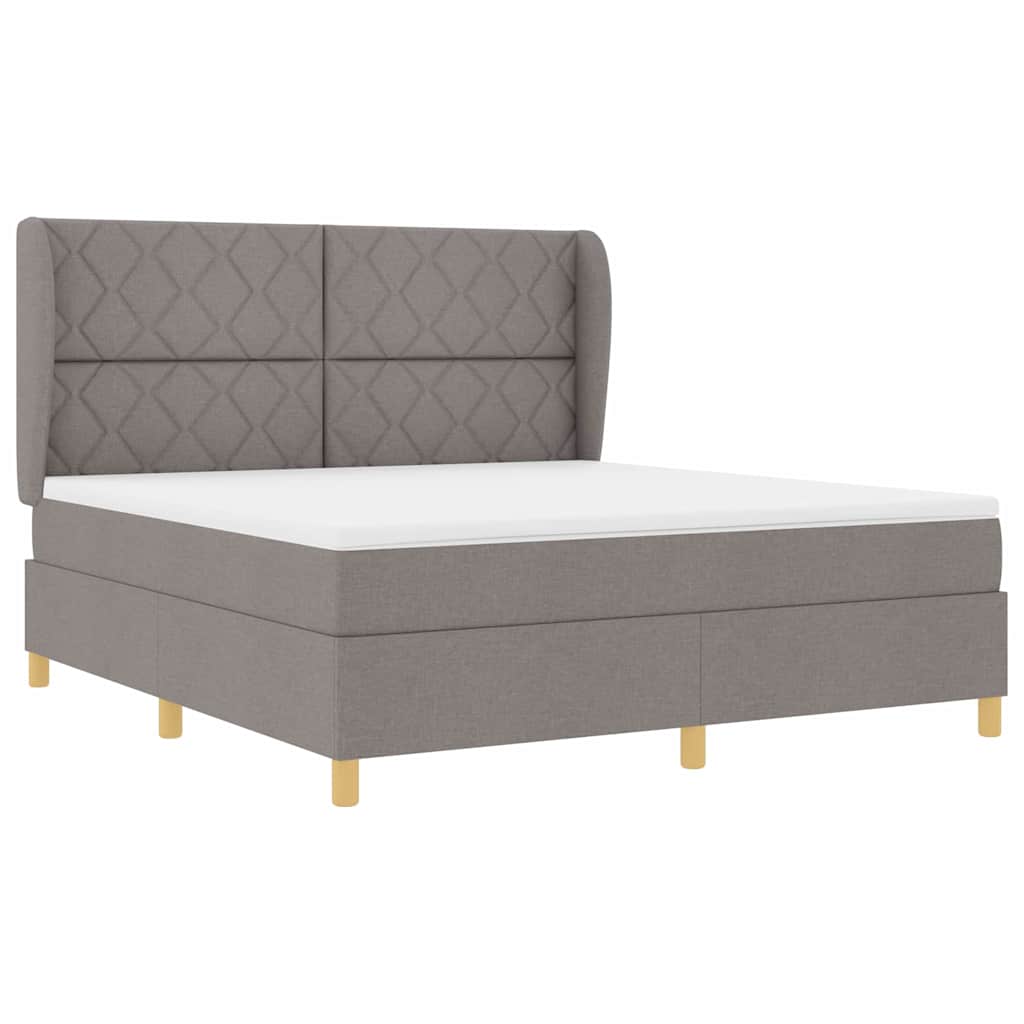 Lit à ressorts avec matelas gris foncé 90x190 cm Taupe - XIOS