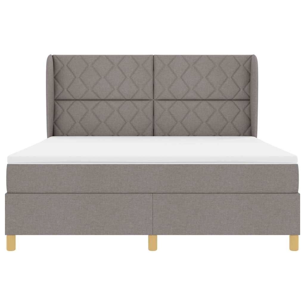 Lit à ressorts avec matelas gris foncé 90x190 cm Taupe - XIOS