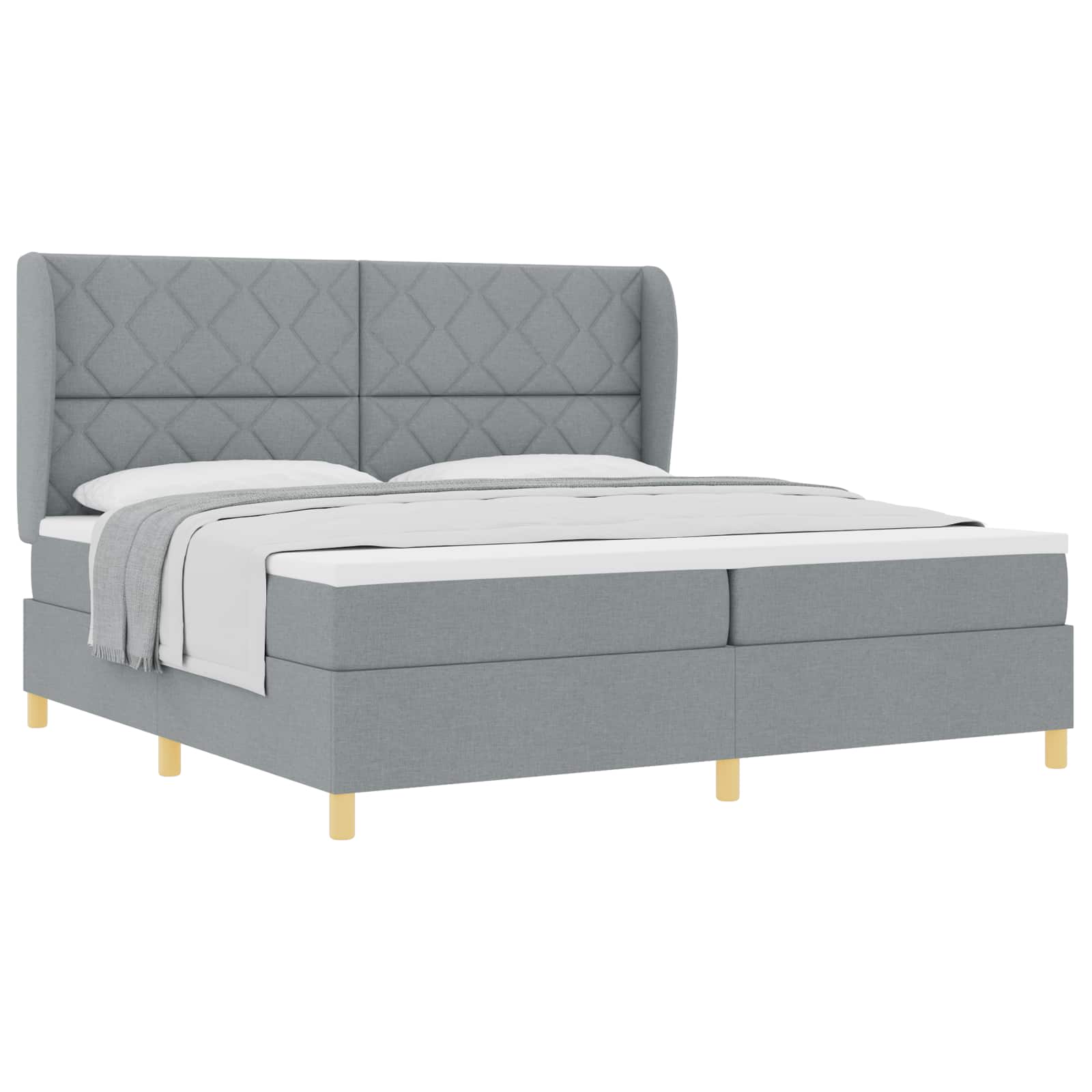 Lit à ressorts avec matelas gris foncé 90x190 cm Gris clair - XIOS
