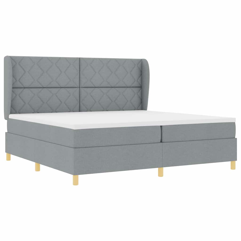 Lit à ressorts avec matelas gris foncé 90x190 cm Gris clair