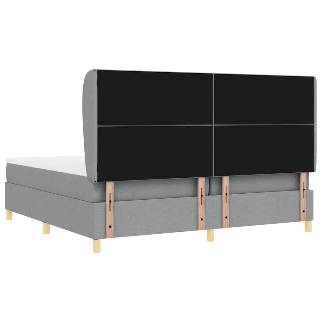 Lit à ressorts avec matelas gris foncé 90x190 cm Gris clair