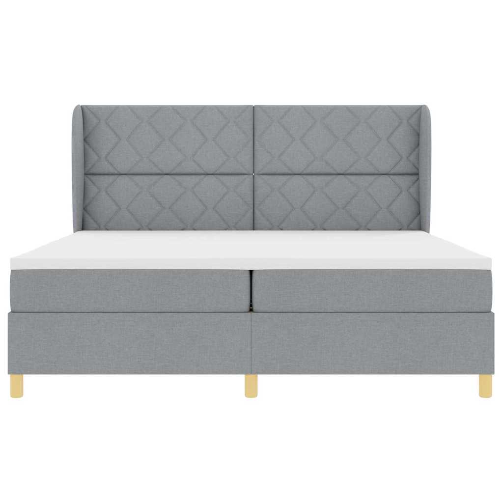 Lit à ressorts avec matelas gris foncé 90x190 cm Gris clair