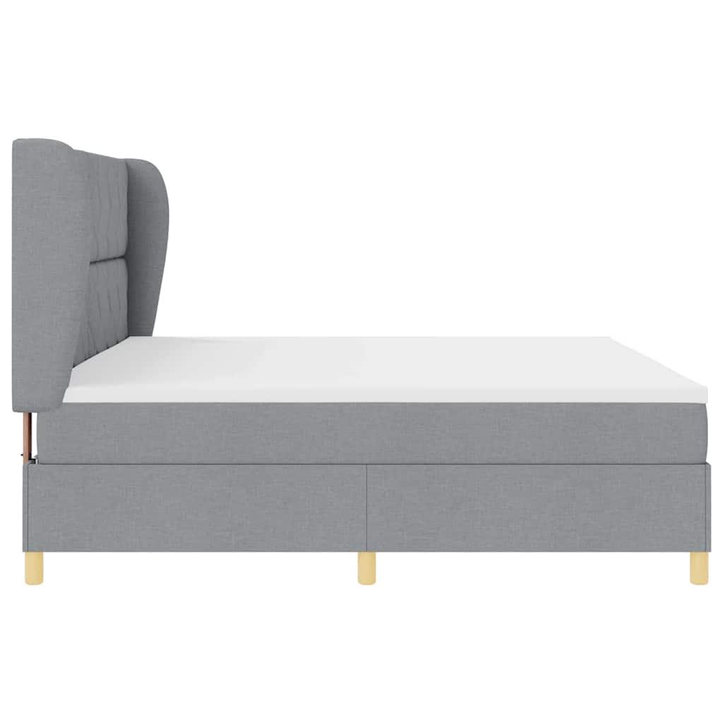 Lit à ressorts avec matelas gris foncé 90x190 cm Gris clair