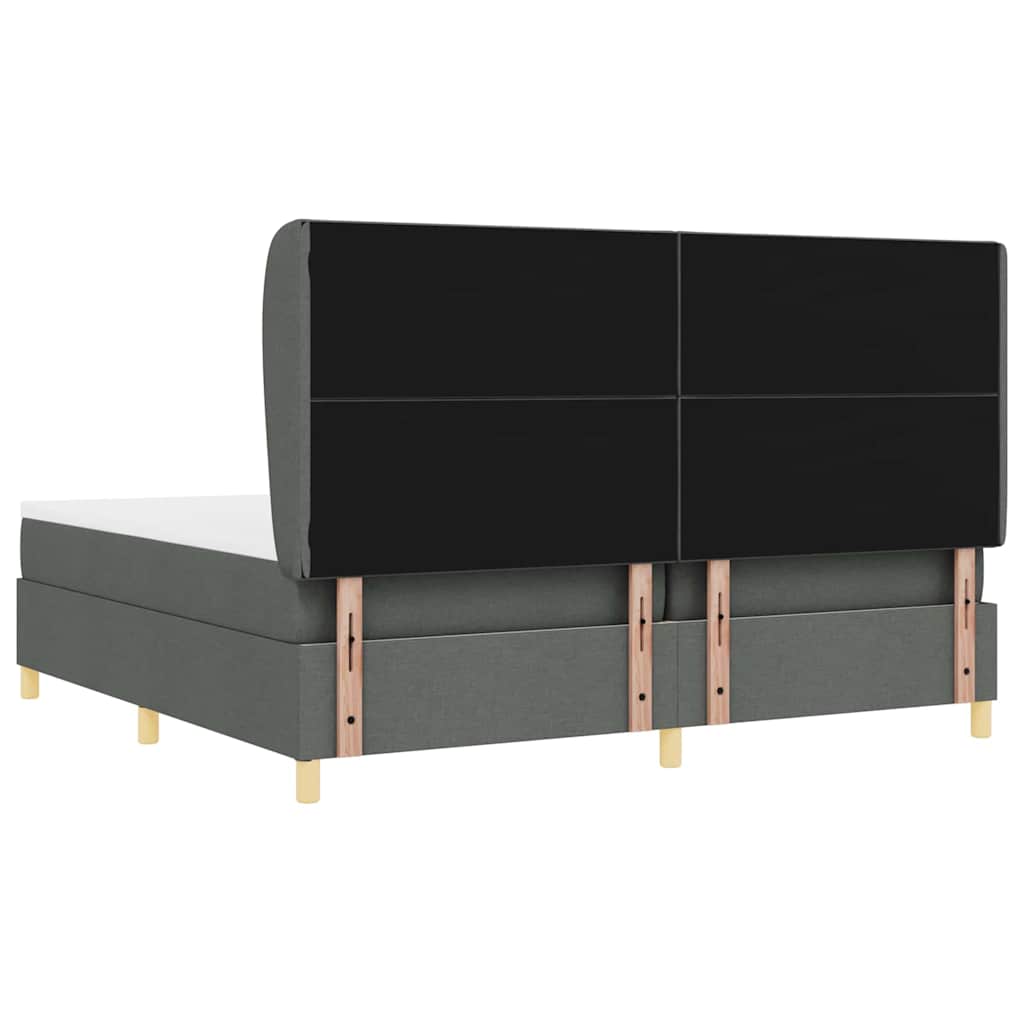 Lit à ressorts avec matelas gris foncé 90x190 cm Gris foncé - XIOS