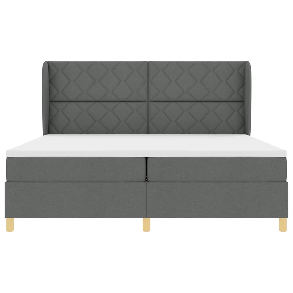 Lit à ressorts avec matelas gris foncé 90x190 cm Gris foncé - XIOS