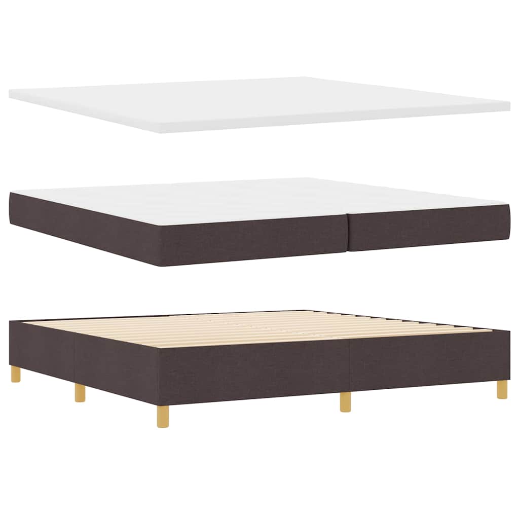 Lit à ressorts avec matelas gris foncé 90x190 cm Marron foncé