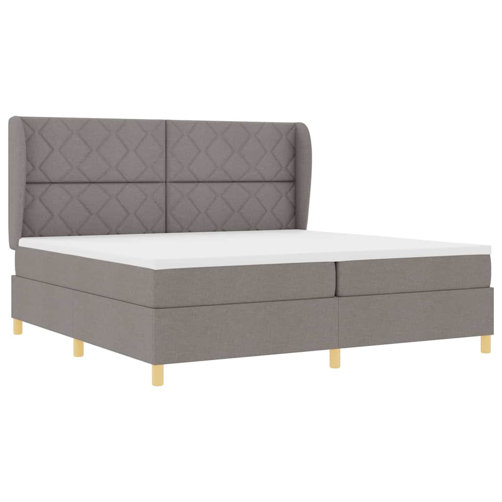 Lit à ressorts avec matelas gris foncé 90x190 cm Taupe - XIOS
