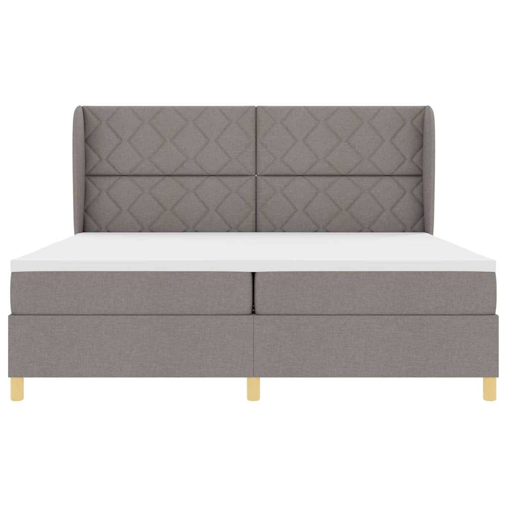 Lit à ressorts avec matelas gris foncé 90x190 cm Taupe - XIOS