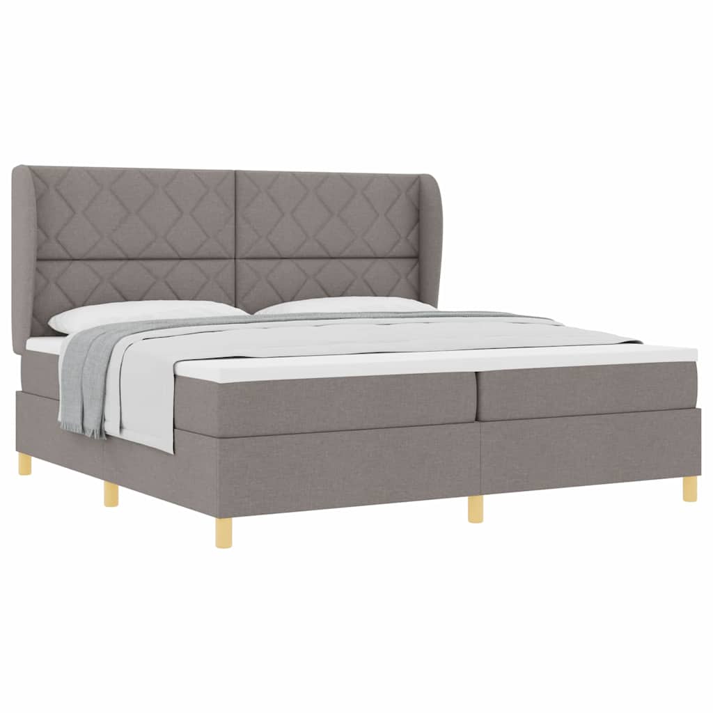 Lit à ressorts avec matelas gris foncé 90x190 cm Taupe - XIOS