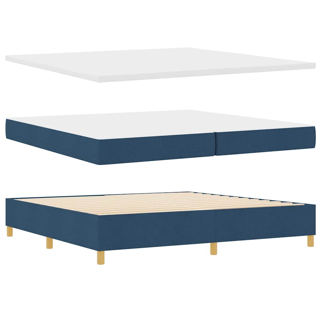 Lit à ressorts avec matelas gris foncé 90x190 cm Bleu