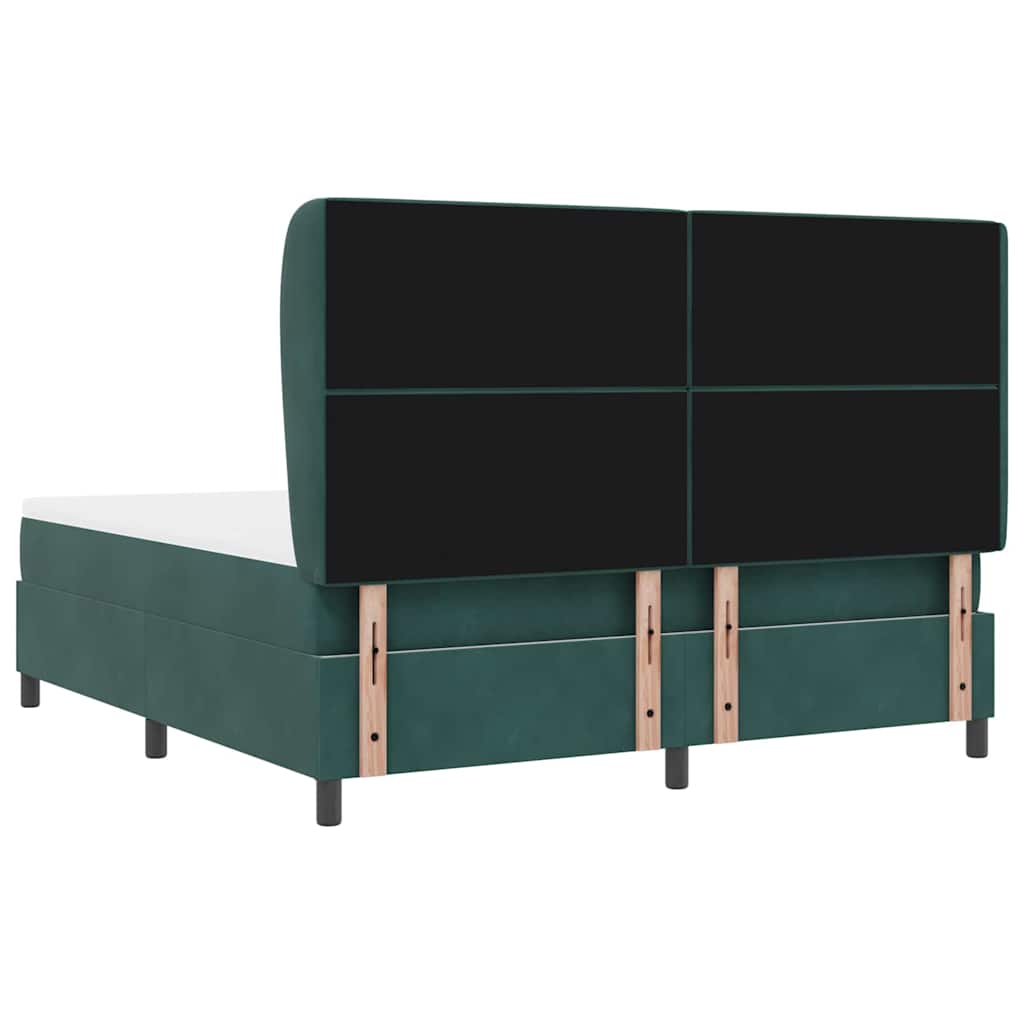 Lit à ressorts avec matelas Vert foncé 180 x 200 cm Velours - XIOS