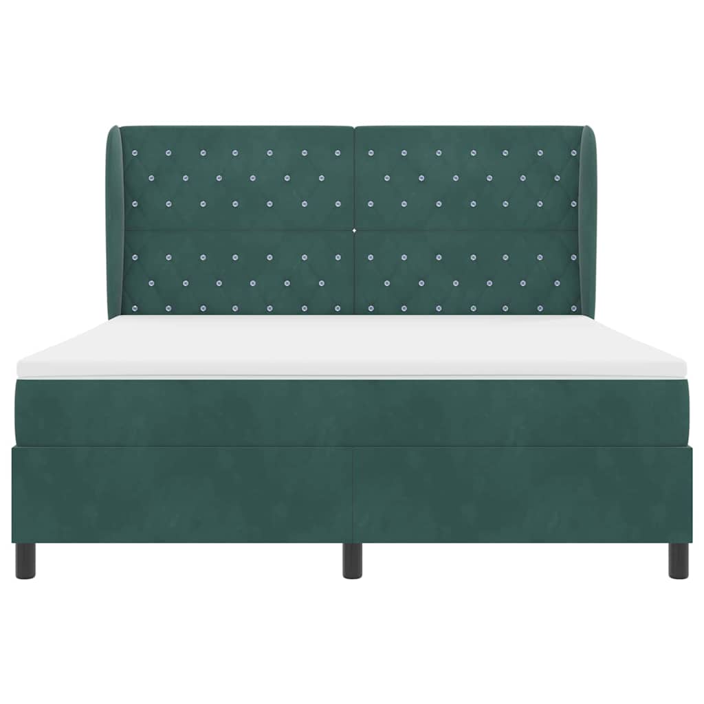 Lit à ressorts avec matelas Vert foncé 180 x 200 cm Velours - XIOS