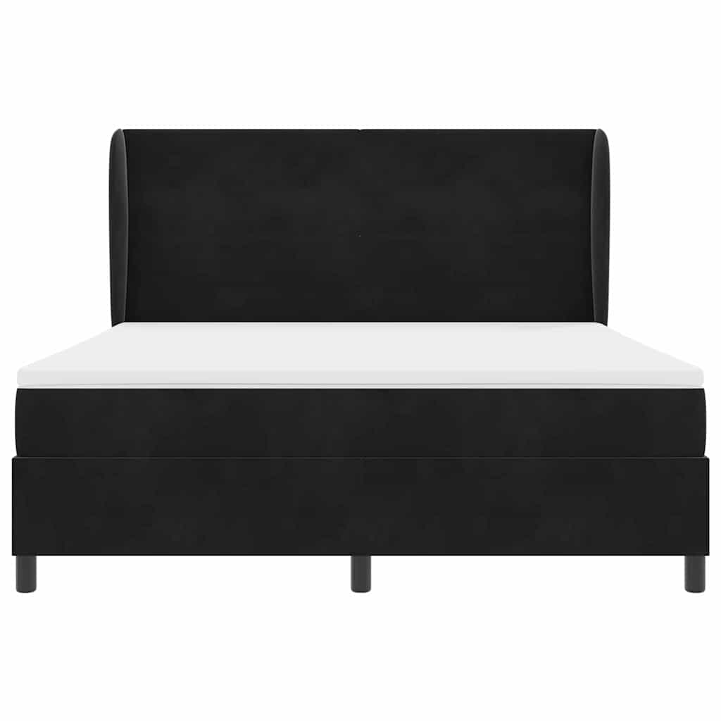Lit à ressorts avec matelas Noir 200 x 180 cm Polyester - XIOS