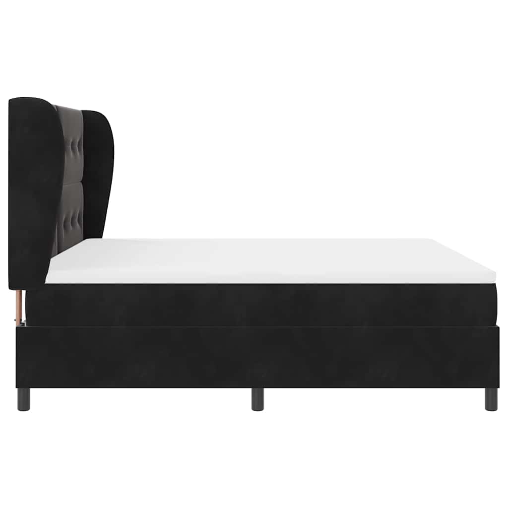 Lit à ressorts avec matelas Noir 200 x 180 cm Polyester - XIOS