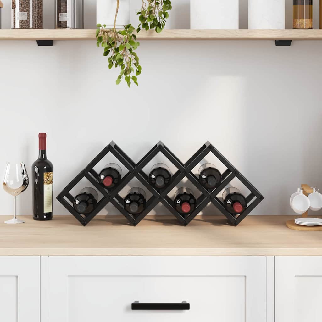 Étagère à vin Noir 63 x 16.5 x 25 cm Acier enduit de poudre - XIOS
