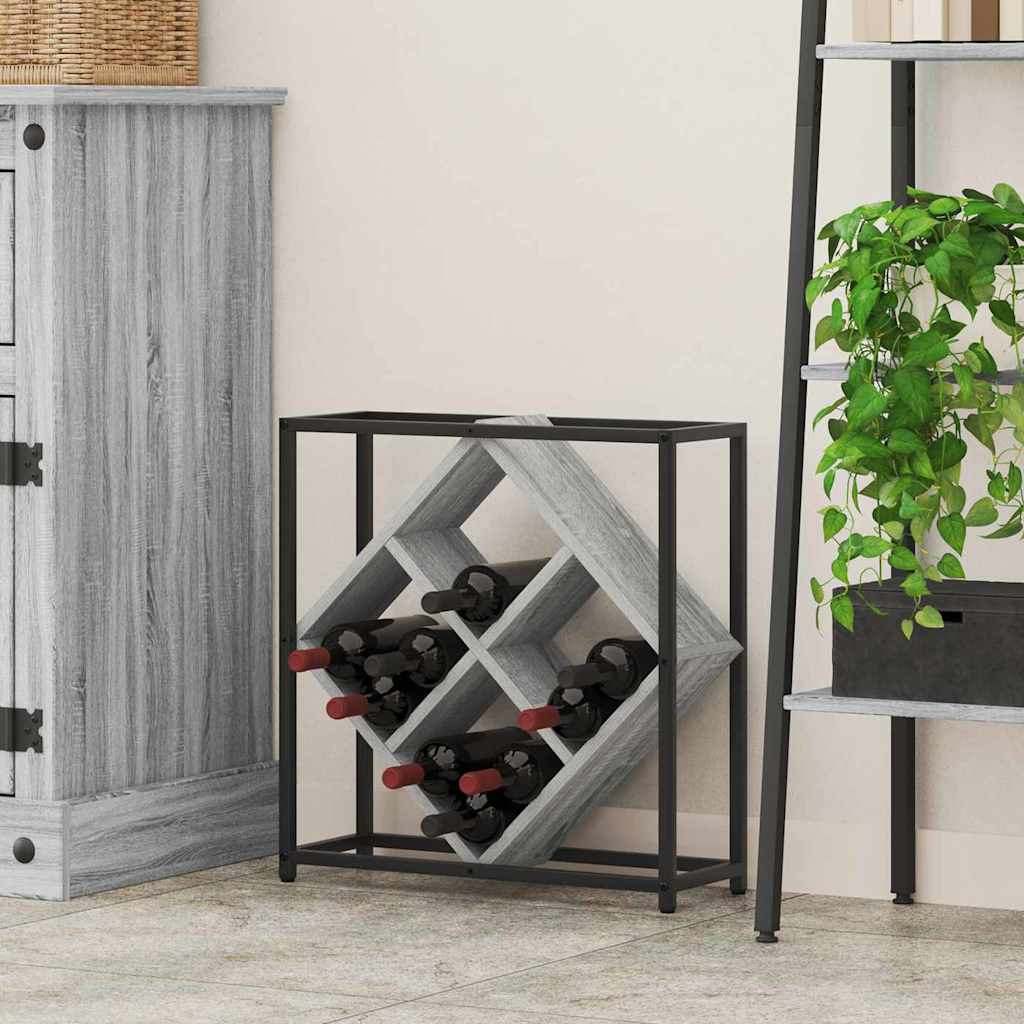 Étagère à vin Gris 51 x 18 x 52,5 cm Bois d'ingénierie - XIOS