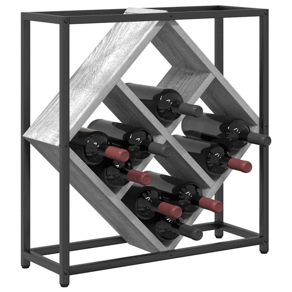 Étagère à vin Gris 51 x 18 x 52,5 cm Bois d'ingénierie - XIOS