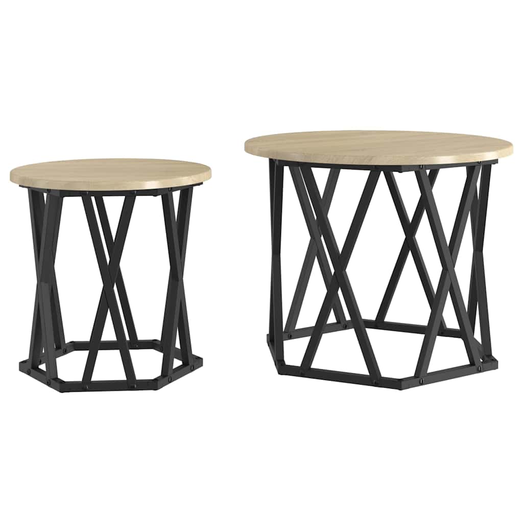 Table d'appoint 2 pcs Chêne sonoma 50 x 50 x 40 cm - XIOS