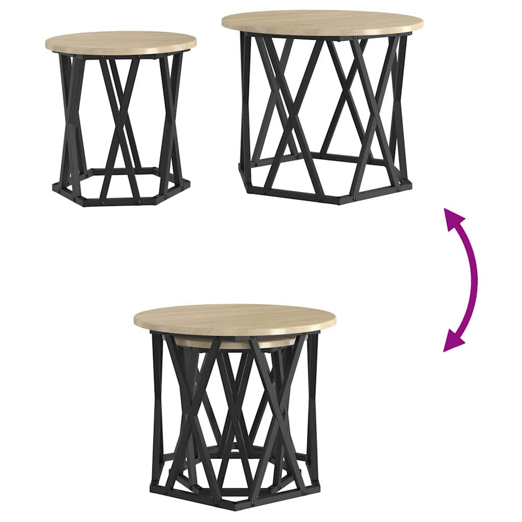 Table d'appoint 2 pcs Chêne sonoma 50 x 50 x 40 cm - XIOS
