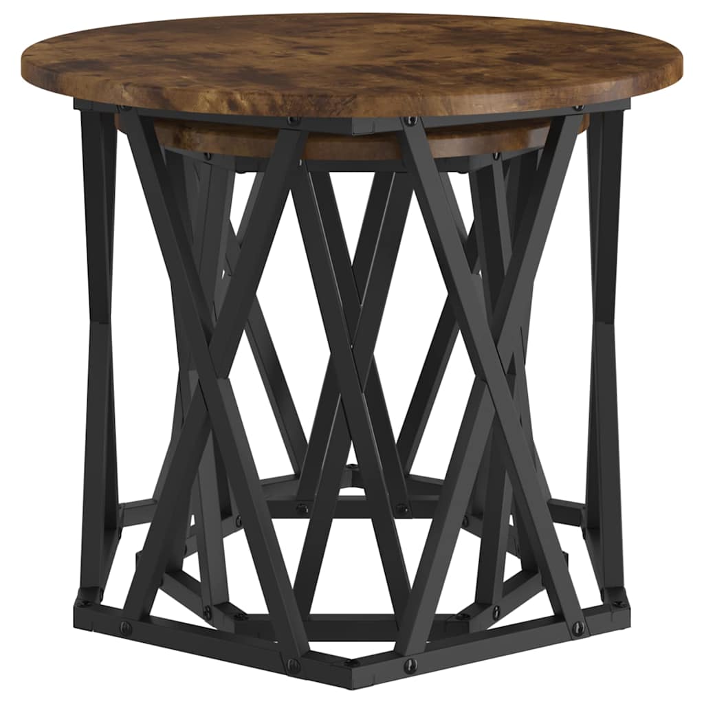 Table d'appoint 2 pcs Chêne fumé 50 x 50 x 40 cm - XIOS
