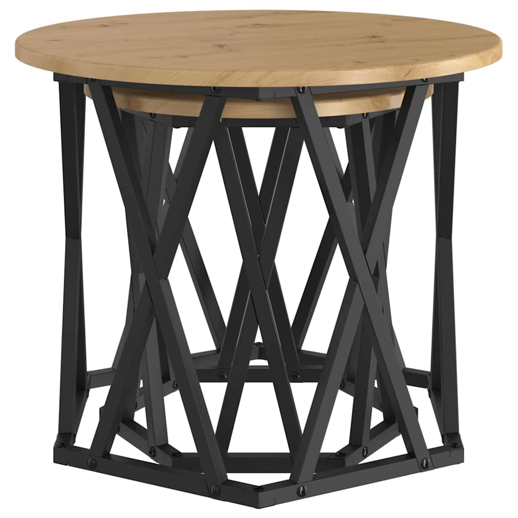 Table d'appoint 2 pcs chêne artisanal 50 x 50 x 40 cm - XIOS