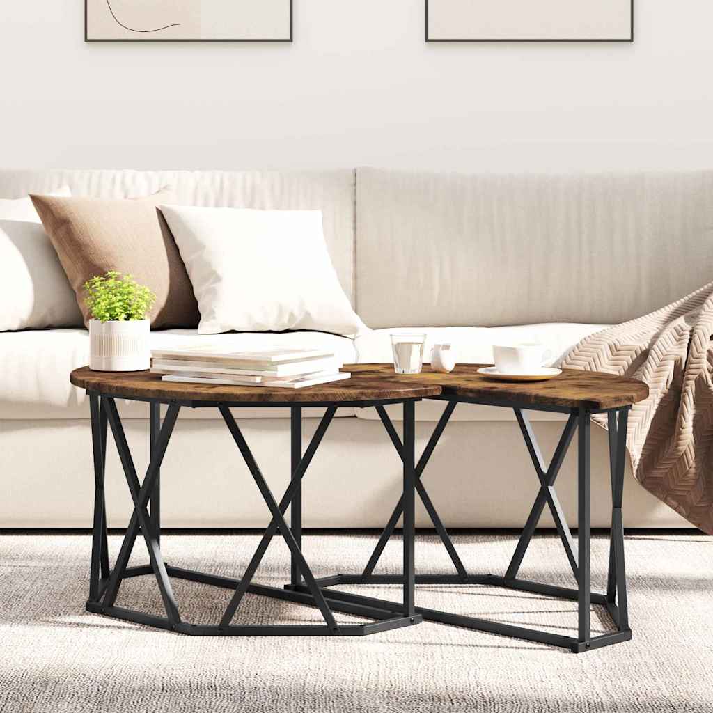 Table basse Chêne fumé 80 x 80 x 42 cm - XIOS
