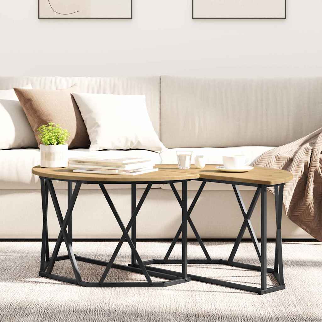 Table basse chêne artisanal 80 x 80 x 42 cm - XIOS
